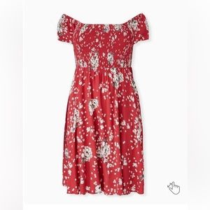 NWT Torrid mini challis off shoulder skater dress